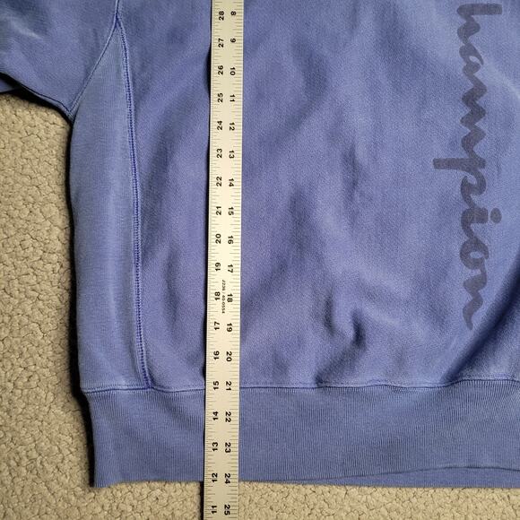 Champion Sweatshirt Mens Small Blue Reverse Weave Spell Out Logo Crewneck S2315 - Picture 5 of 6